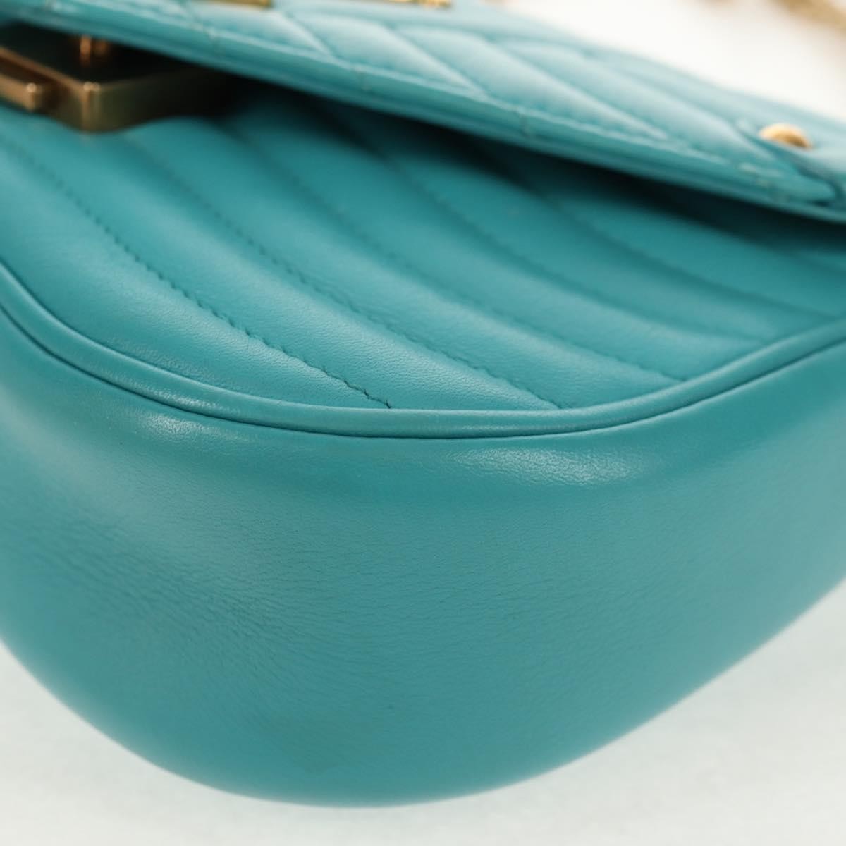 Louis Vuitton New Wave Chain Quilted Leather, Blue, Leather, Shoulder Bag