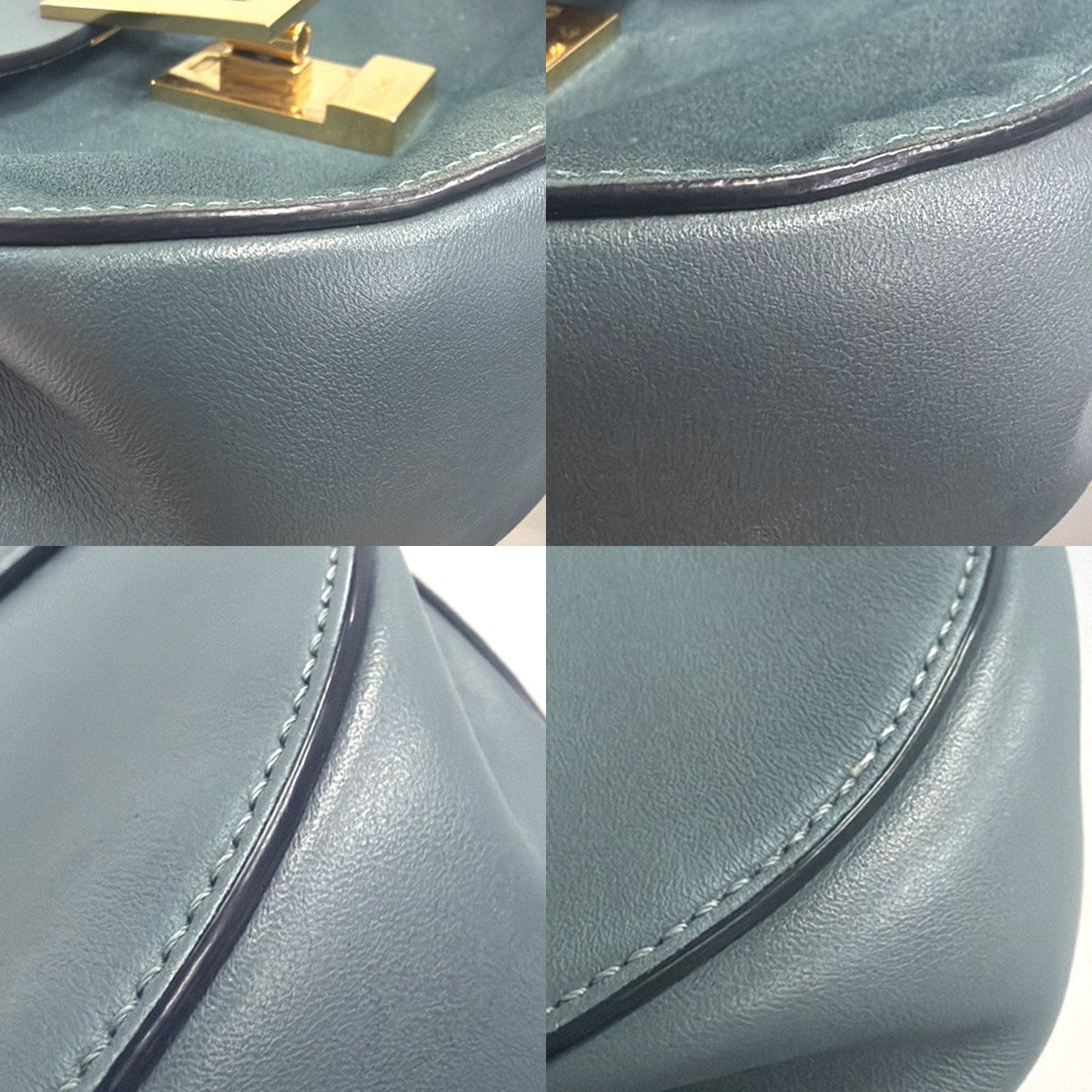 Chloe Drew Crossbody Bag Leather and Suede, Blue, Suede, Crossbody Bag