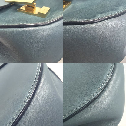 Chloe Drew Crossbody Bag Leather and Suede, Blue, Suede, Crossbody Bag