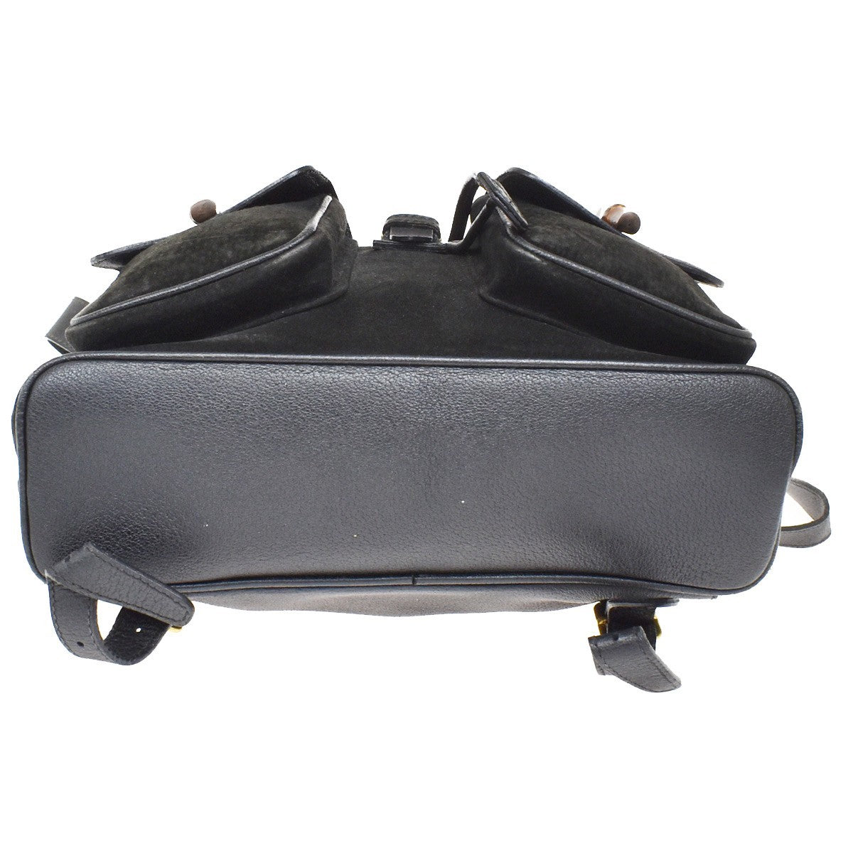 Gucci Vintage Bamboo Suede, Black, Suede, Backpack