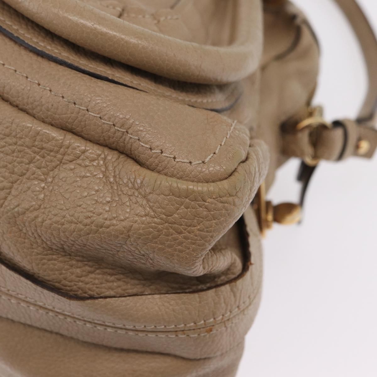 Chloe Paraty Top Handle Leather, Beige, Leather, Handbag