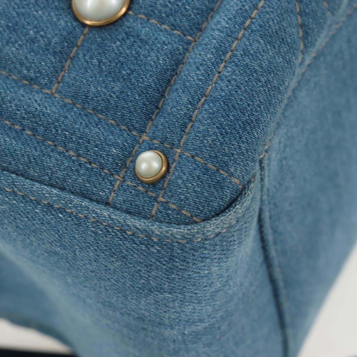 Gucci Pearly GG Marmont Embellished Matelasse Denim, Blue, Denim, Backpack
