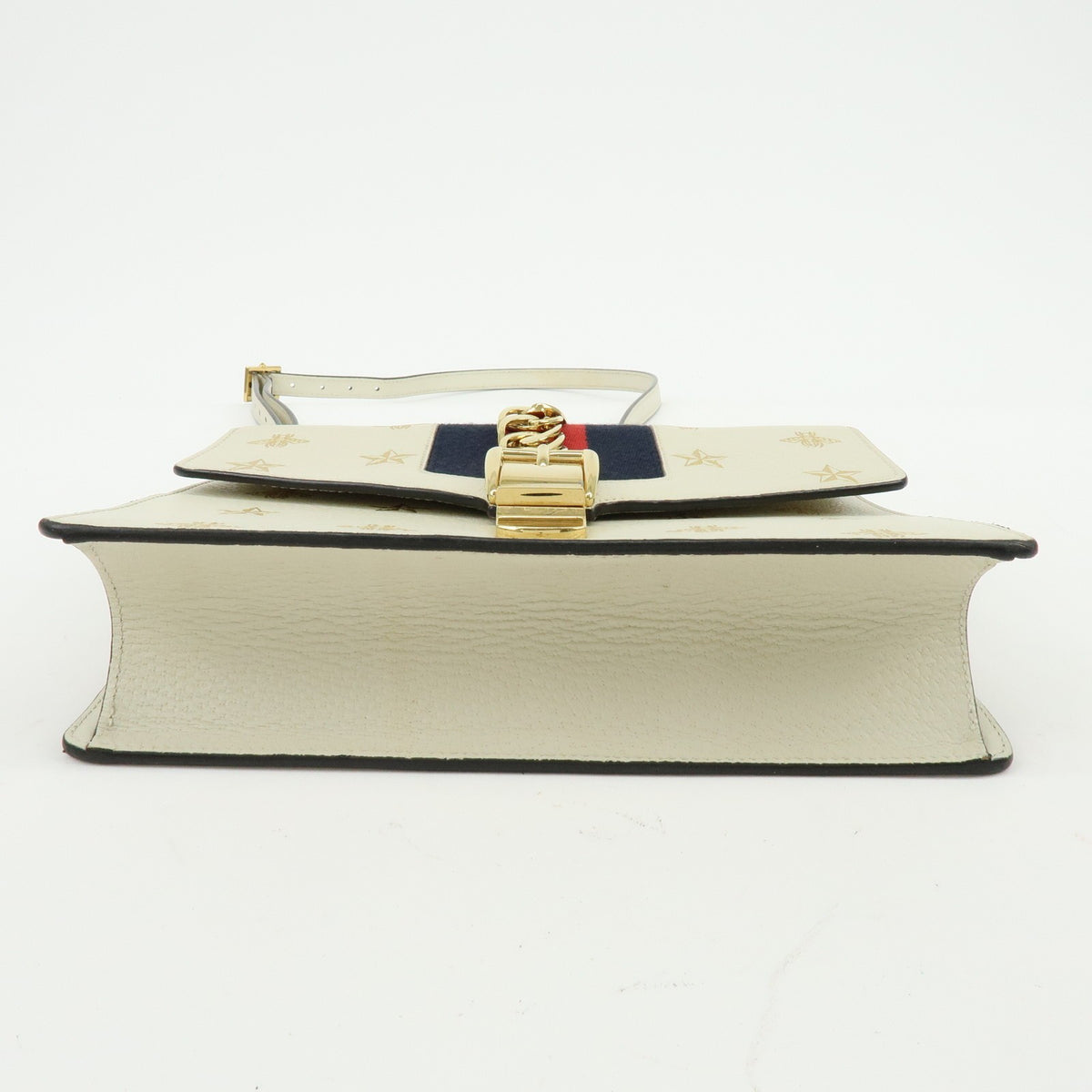 Gucci Sylvie Belt Leather, Beige, Calfskin, Handbag