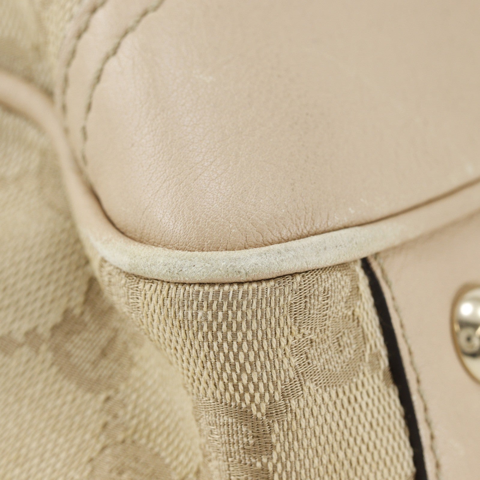Gucci Princy Boston GG Canvas and leather, Beige, Canvas, Handbag