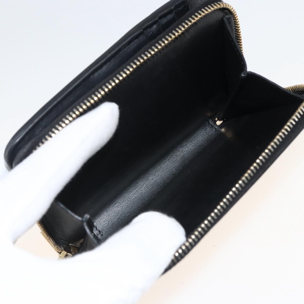 Saint Laurent Classic Monogram YSL Line Zip Around Leather, Black, Leather, Wallet