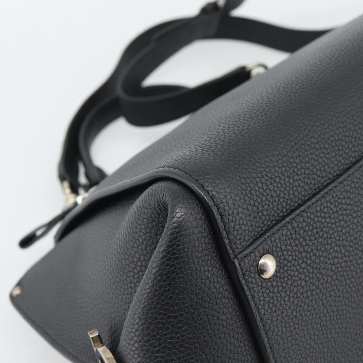 Salvatore Ferragamo Sofia Satchel Grainy Leather, Black, Leather, Handbag