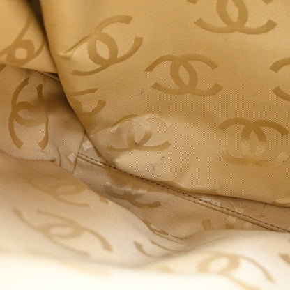 Chanel Surpique Zip Around Satchel Quilted Leather, Beige, Leather, Handbag