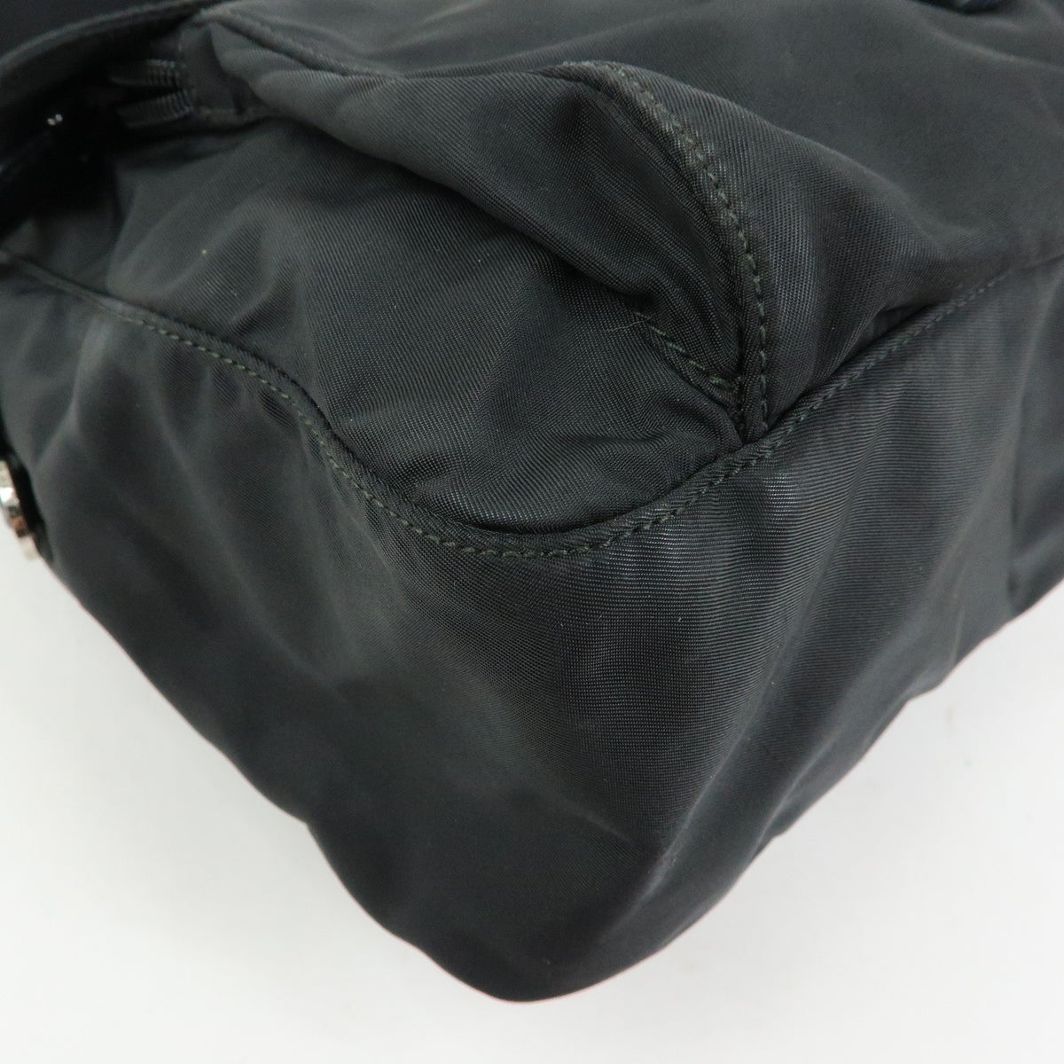 Prada Zip Buckle Messenger Tessuto, Black, Nylon, Handbag
