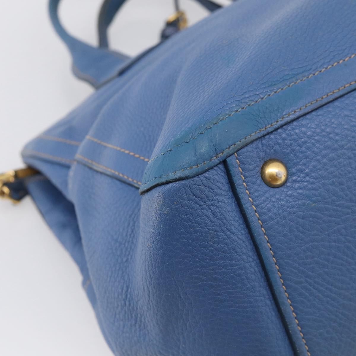 Miu Miu Beau Top Handle Leather, Blue, Leather, Handbag