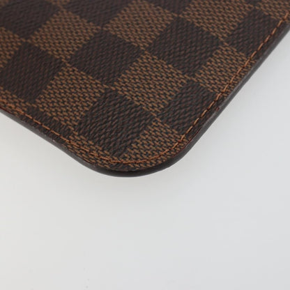 Louis Vuitton Neverfull Pochette Damier, Brown, Canvas, Clutch