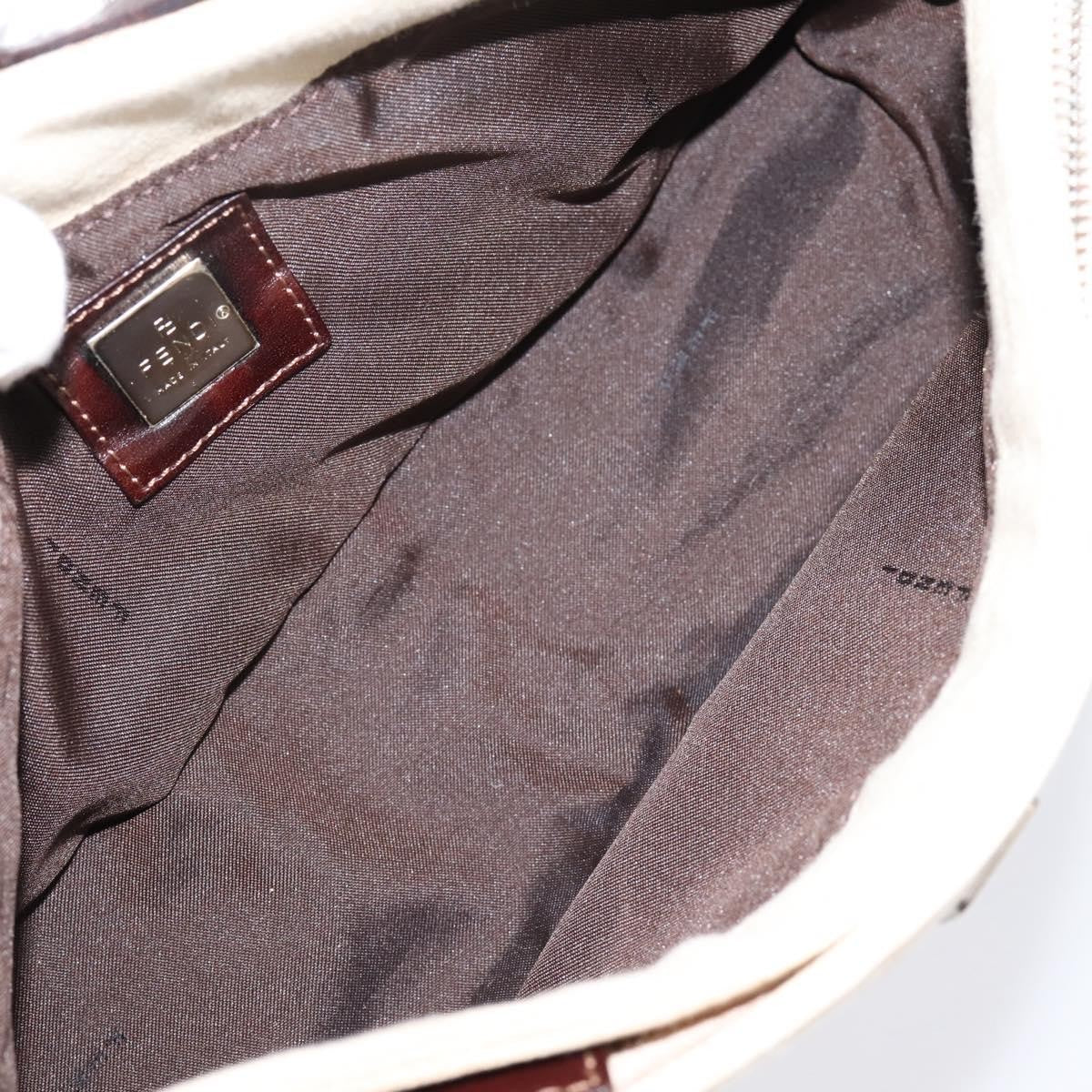Fendi Baguette Pochette Zucca Canvas, Neutral, Canvas, Clutch