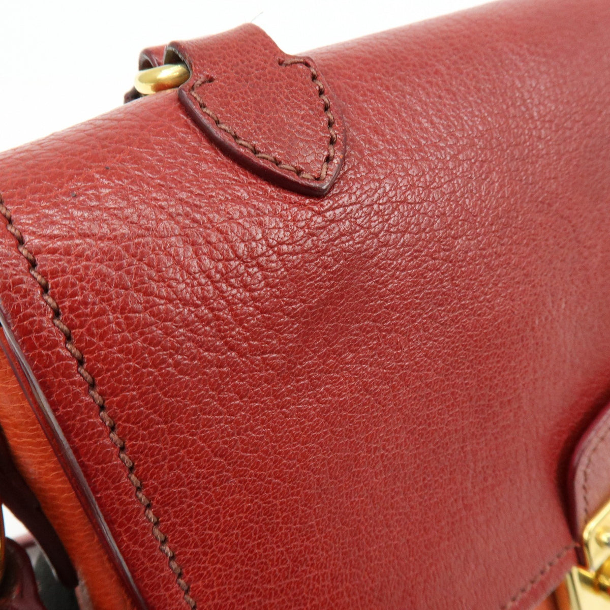 Miu Miu Madras Top Handle Leather, Red, Leather, Handbag