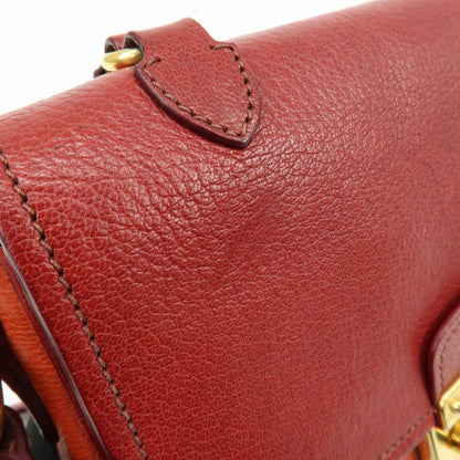 Miu Miu Madras Top Handle Leather, Red, Leather, Handbag