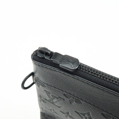 Louis Vuitton Pochette To-Go Monogram Shadow Leather, Black, Leather, Clutch