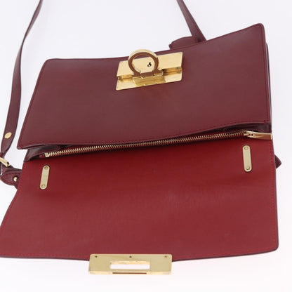 Salvatore Ferragamo Aileen Leather, Burgundy, Leather, Shoulder Bag