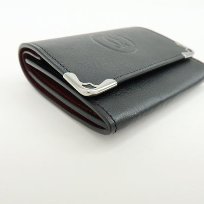 Cartier Coin Purse Must de Cartier Leather, Black, Leather, Wallet