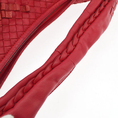 Bottega Veneta Veneta Plisse Hobo Intrecciato Nappa, Red, Leather, Shoulder Bag