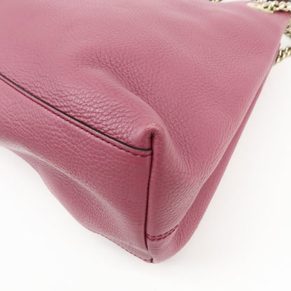Gucci Soho Chain Strap Leather, Purple, Leather, Shoulder Bag