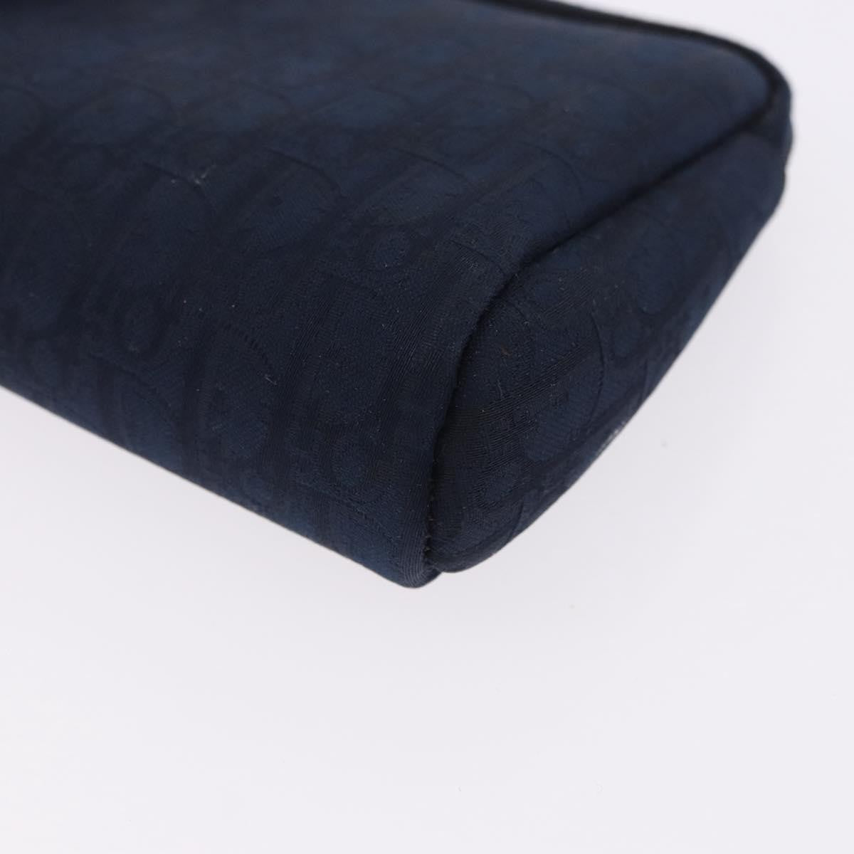 Christian Dior Trotter Clutch Trotter Canvas, Navy, Canvas, Clutch