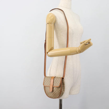 Celine Vintage Macadam Canvas and Leather, Beige, Canvas, Shoulder Bag