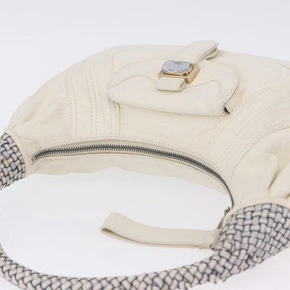 Fendi Spy Pocket Hobo Leather, White, Leather, Handbag