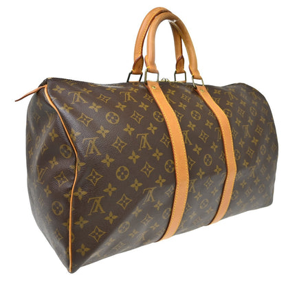 Louis Vuitton Keepall Monogram, Brown, Canvas, Travel Bag
