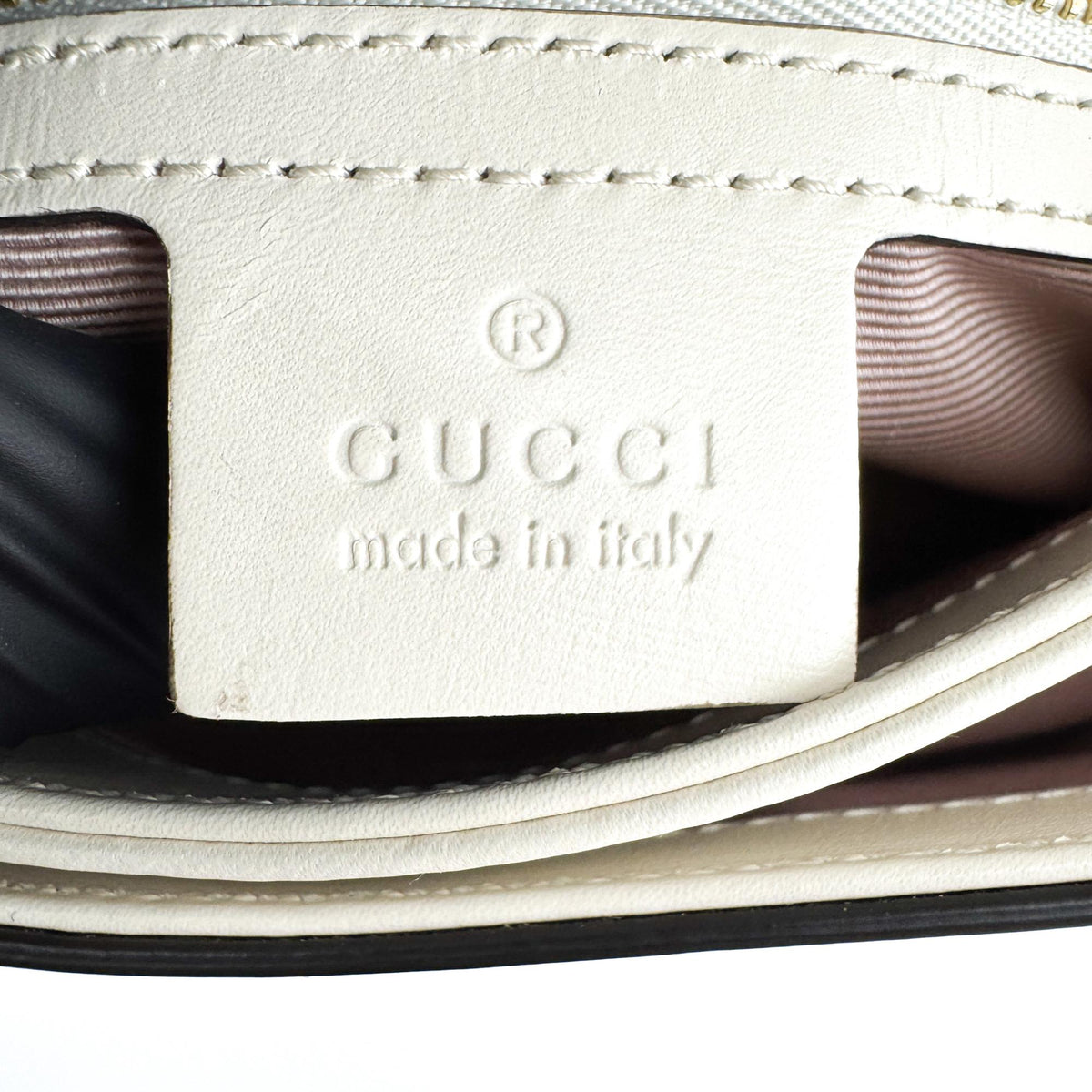 Gucci Arli Leather, White, Leather, Shoulder Bag