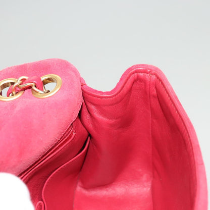 Chanel Chain Flap Shoulder Bag Suede, PINK, SUEDE, Shoulder bag