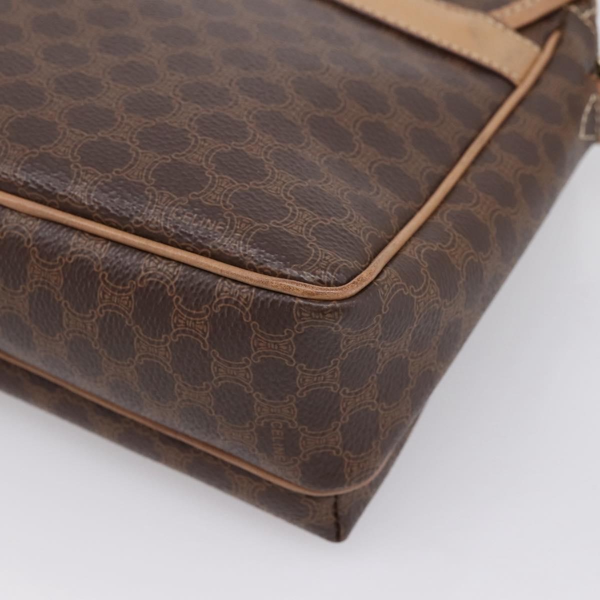 Celine Macadam Leather, Brown, Canvas, Shoulder Bag