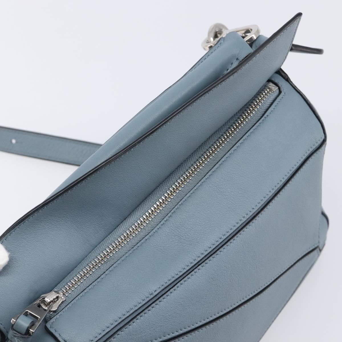 Loewe Puzzle Leather, Blue, Leather, Handbag