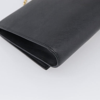 Salvatore Ferragamo Vala Chain Leather, Black, Leather, Shoulder Bag