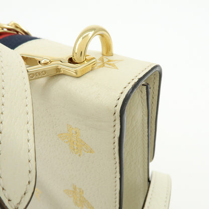 Gucci Sylvie Belt Leather, Beige, Calfskin, Handbag
