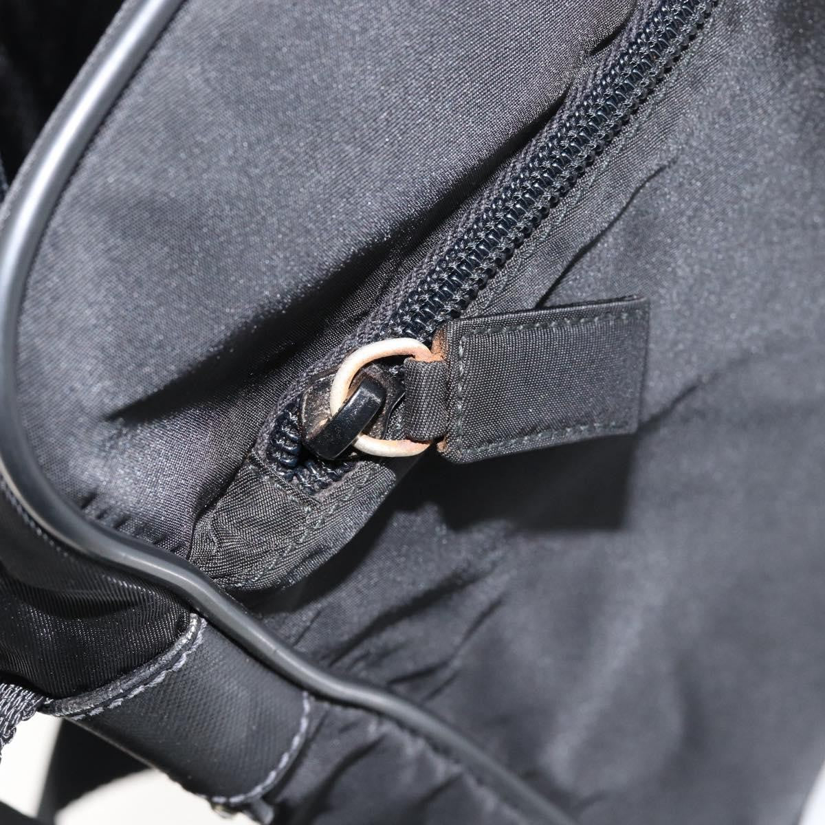 Prada Zip Messenger Tessuto with Leather, Black, Nylon, Handbag