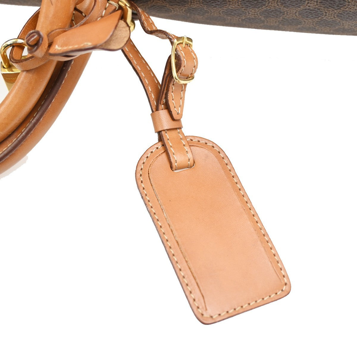 Celine Vintage Duffle Canvas and Leather, Brown, Canvas, Travel Bag