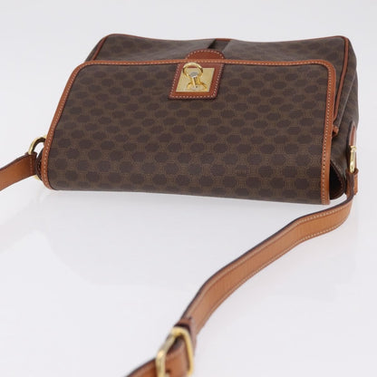 Celine Macadam Shoulder Canvas, Brown, Canvas, Crossbody Bag