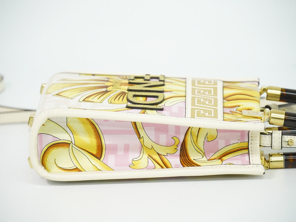 Fendi x Versace Fendace Convertible Sunshine Shopper Printed Laminated Leather, Multicolour, Leather, Tote Bag