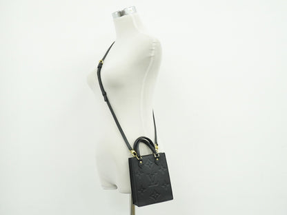 Louis Vuitton Petit Sac Plat Monogram Empreinte Giant, Black, Leather, Handbag