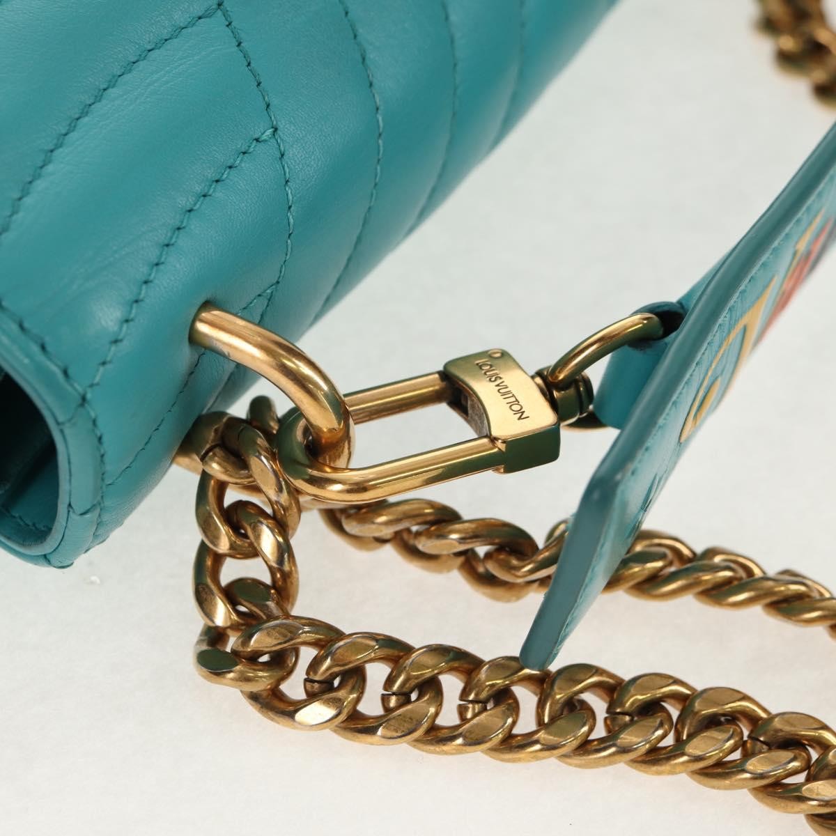Louis Vuitton New Wave Chain Quilted Leather, Blue, Leather, Shoulder Bag
