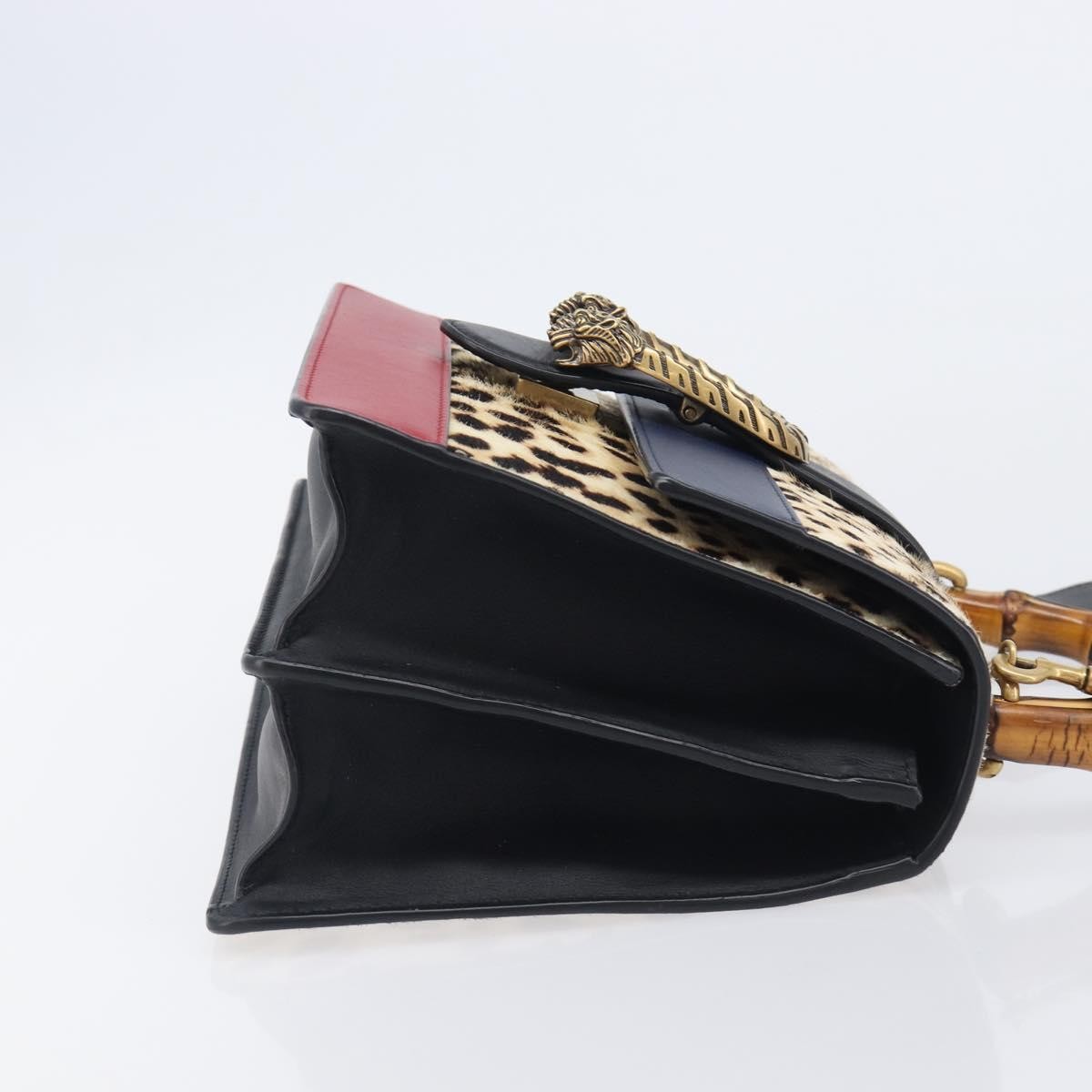 Gucci Dionysus Bamboo Top Handle Printed Pony Hair with Leather, Beige, Leather, Handbag