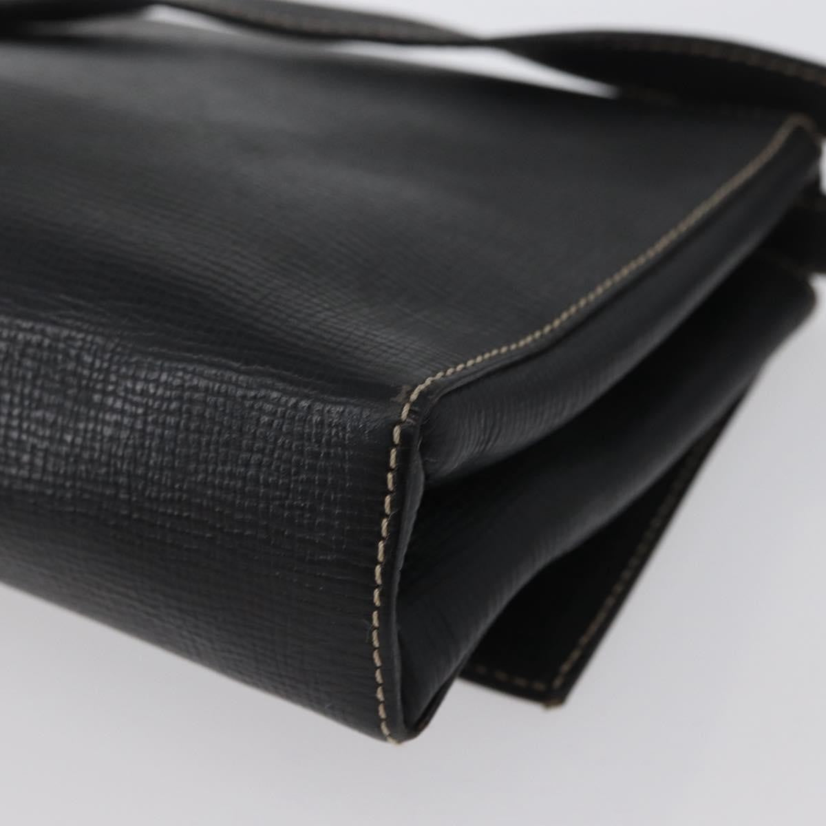 Celine Circle Logo Leather, Black, Leather, Shoulder Bag