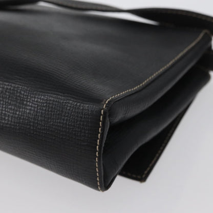 Celine Circle Logo Leather, Black, Leather, Shoulder Bag