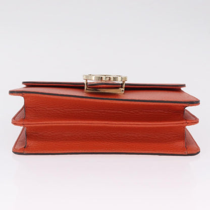 Gucci Interlocking Leather, Orange, Leather, Shoulder Bag