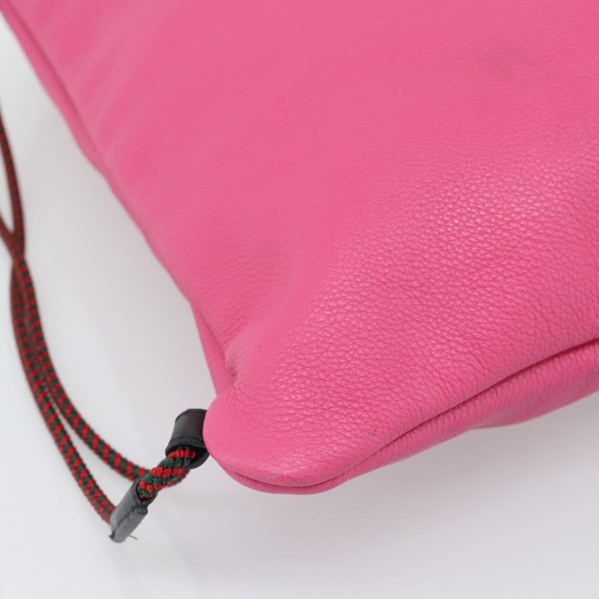 Gucci Logo Drawstring Printed Leather, Pink, Leather, Backpack