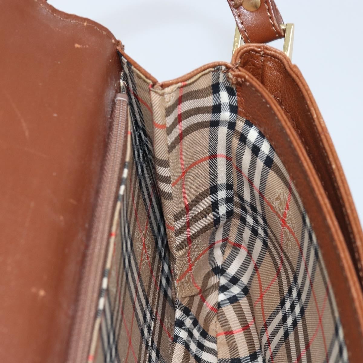 Burberry Flap Shoulder Leather, Brown, Leather, Shoulder Bag