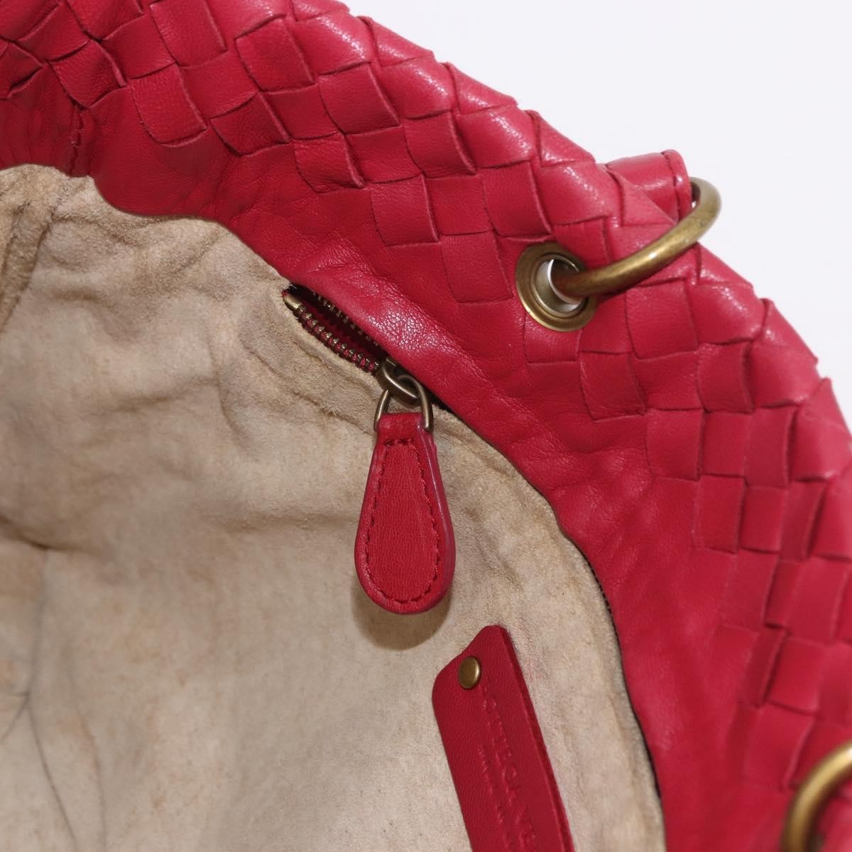 Bottega Veneta Capri Intrecciato Nappa, Red, Leather, Tote Bag