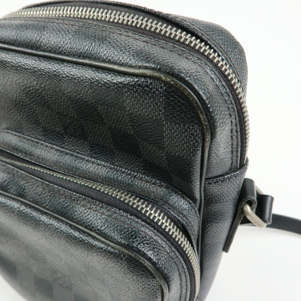 Louis Vuitton Rem Damier Graphite, Black, Canvas, Handbag