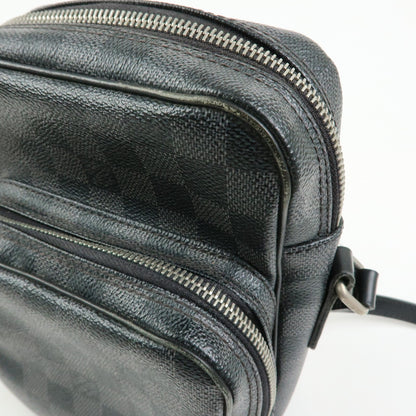 Louis Vuitton Rem Damier Graphite, Black, Canvas, Handbag