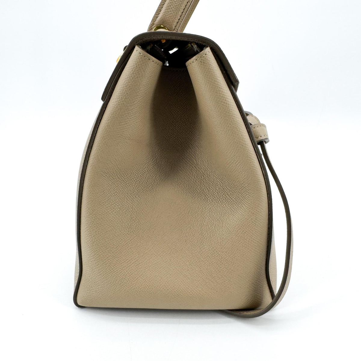 Celine Belt Calfskin, Beige, Leather, Handbag