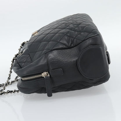 Chanel Mademoiselle Chain Quilted Lambskin, Black, Leather, Shoulder Bag