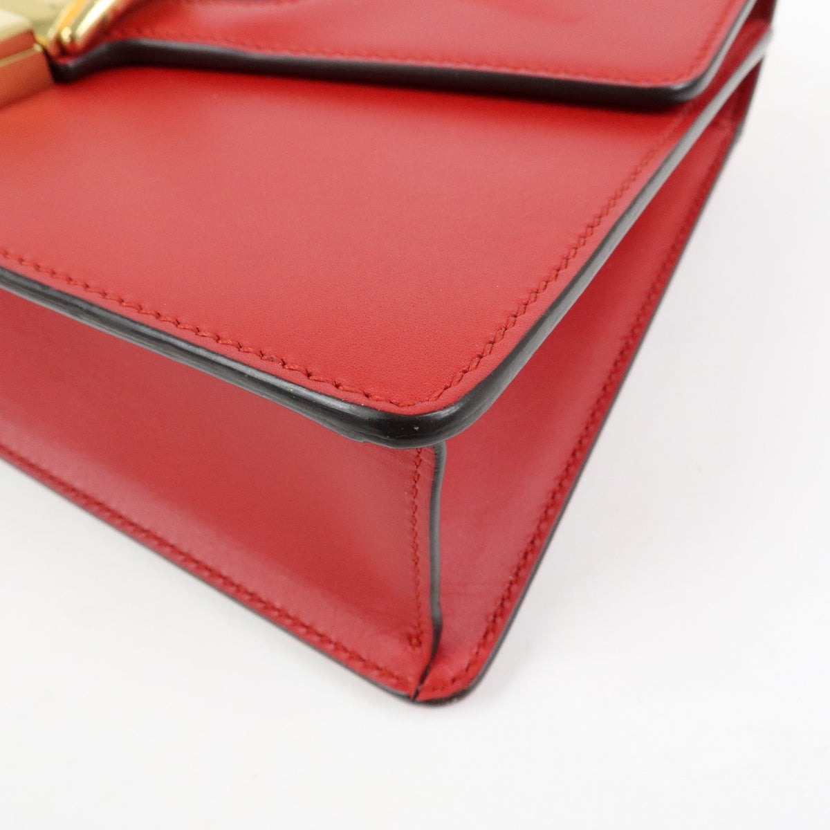 Gucci Sylvie Leather, Red, Leather, Shoulder Bag
